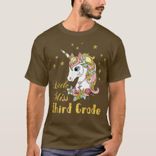 Camiseta la pequeña señorita de tercer grado vuelve a la es