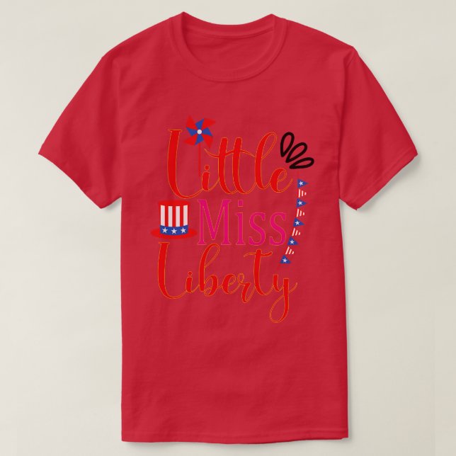 Camiseta la pequeña señorita liberty usa america 4 de julio (Diseño del anverso)