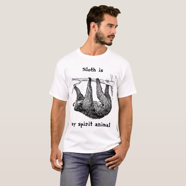 Camiseta La pereza es mi alcohol el animal|| apenas no lo (Anverso completo)