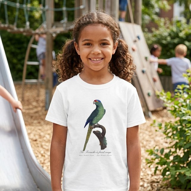 Camiseta La Perruca de frente roja (Orange-Fronted Parakeet, Eupsittula Canicularis. Girl Basic White T-Shirt)