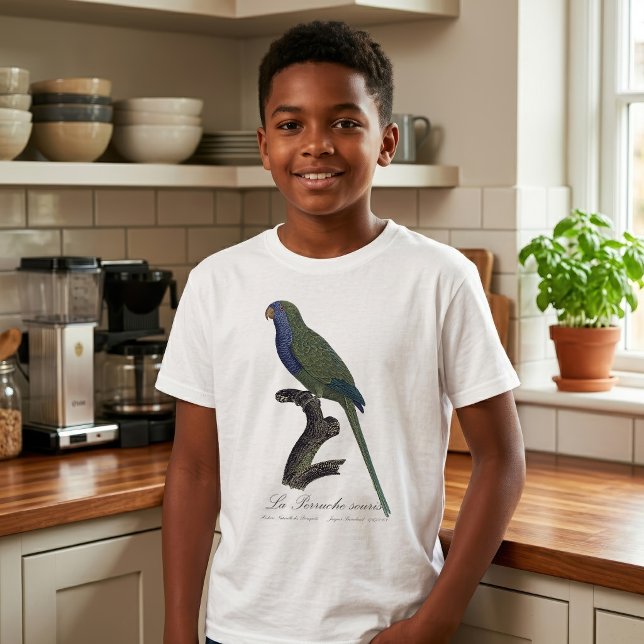 Camiseta La Perruche souris / Monk Parakeet (Monk Parakeet or Monk Parrot, Myiopsitta Monachus. Boy Basic White T-Shirt )