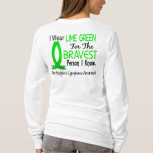 Camiseta La persona más valiente sé linfoma Non-Hodgkin