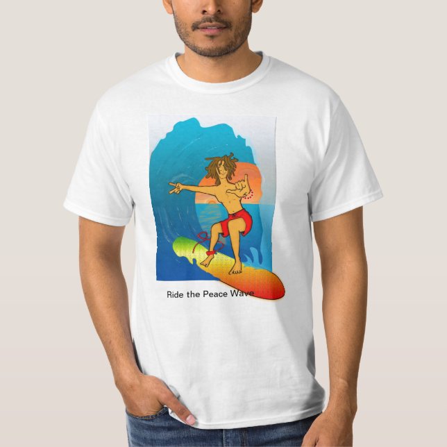 Camiseta La persona que practica surf del Hippie, monta la (Anverso)