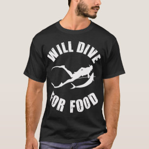 Camiseta La pesca con lanza se sumergirá para comer