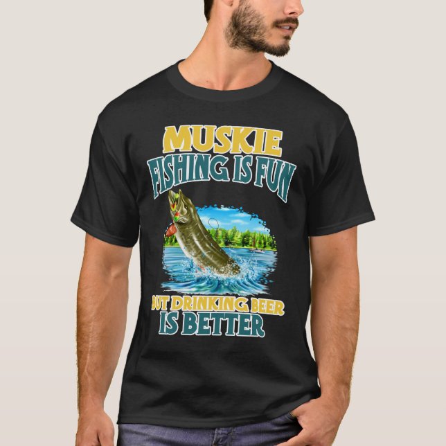 Camiseta La Pesca Con Moscas Es Divertida Pero Beber Cervez (Anverso)