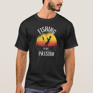 Camiseta La Pesca Es Mi Pasión Retro Atardecer Angling Par