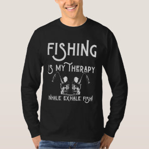 Camiseta La Pesca Es Mi Terapia Inhale Exhale Fisher Man Fi