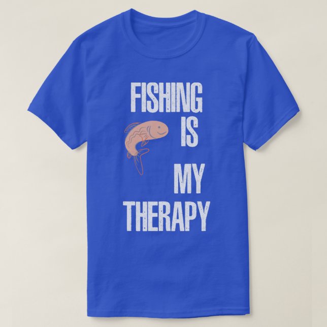 CAMISETA LA PESCA ES MI TERAPIA PESQUERA (Diseño del anverso)