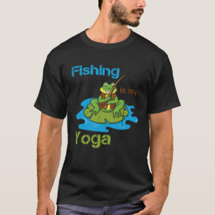 Camiseta La Pesca Es Mi Yoga Hobby Pescador Rana Ángulo