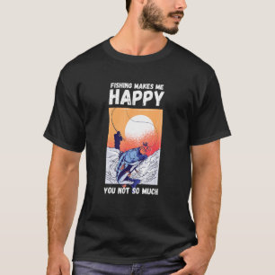 Camiseta La pesca me hace feliz pescador de pescado del ata