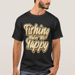 Camiseta La pesca me hace feliz tipografía