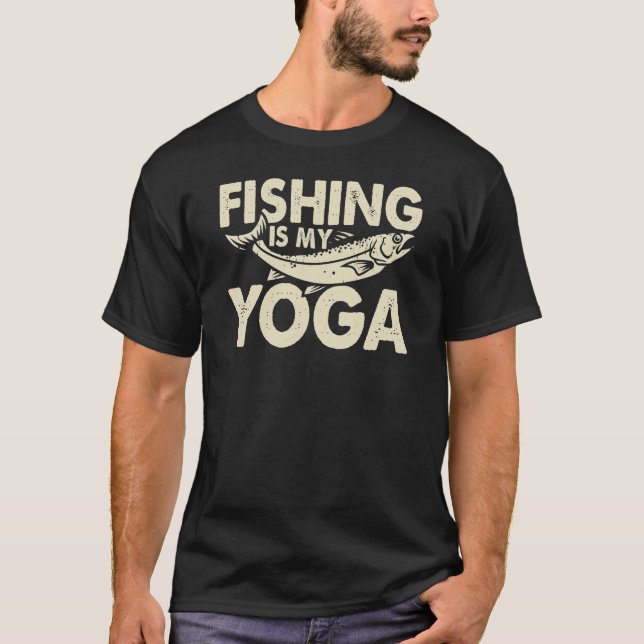 Camiseta La pesca retro es mi yoga (Anverso)