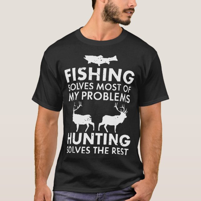 Camiseta la pesca soluciona la mayor parte de mis problemas (Anverso)