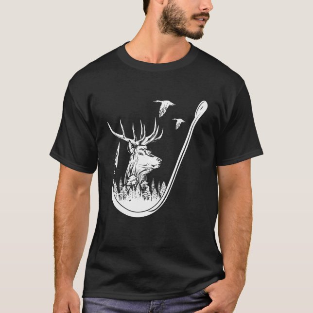 Camiseta La Pesca Y La Caza De Cervezas Y Patos Cazan Arte (Anverso)