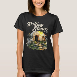 Camiseta La Piedra Se Deslizó Y Está Vivo Como Retro Cristo