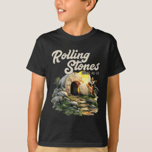 Camiseta La Piedra Se Deslizó Y Está Vivo Como Retro Cristo