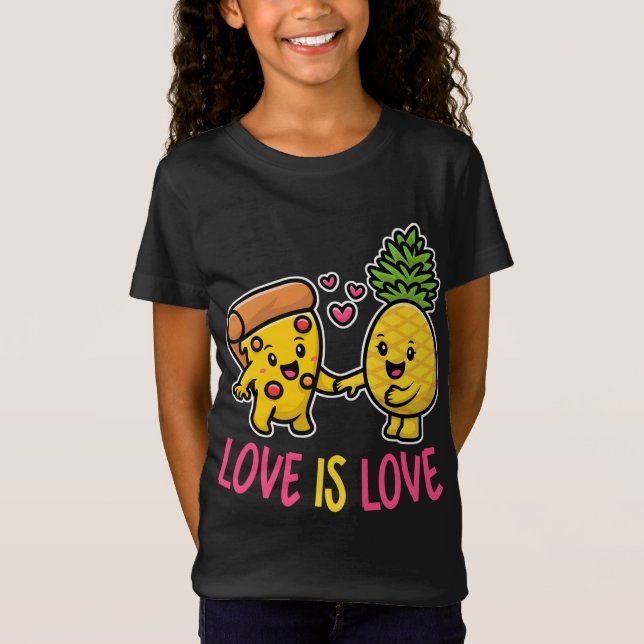 Camiseta La Piña Pertenece A Pizza Funny Food Love Is Love (Anverso)