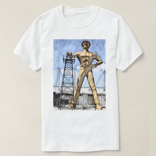 Camiseta La pintura acuarela de la estatua de Golden Drille (Diseño del anverso)