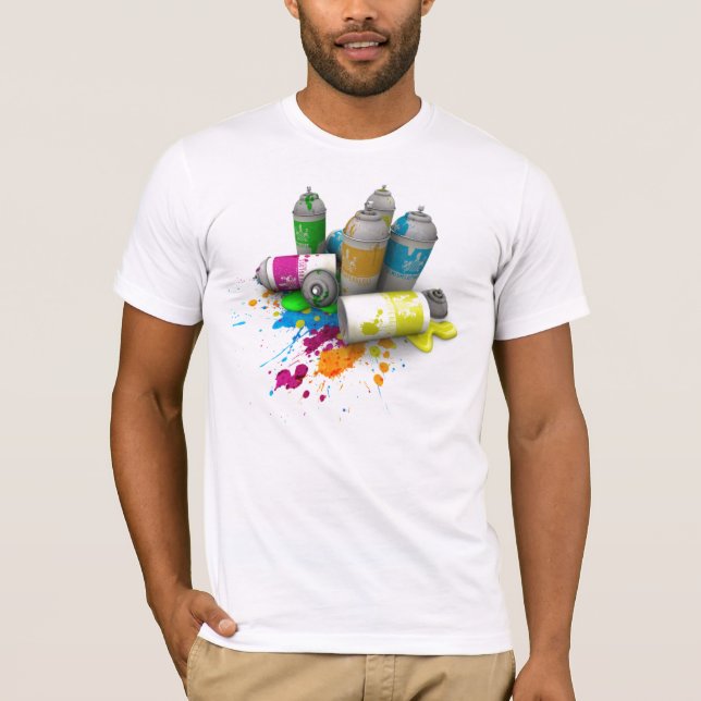 Camiseta La pintura de aerosol de la pintada de los hombres (Anverso)
