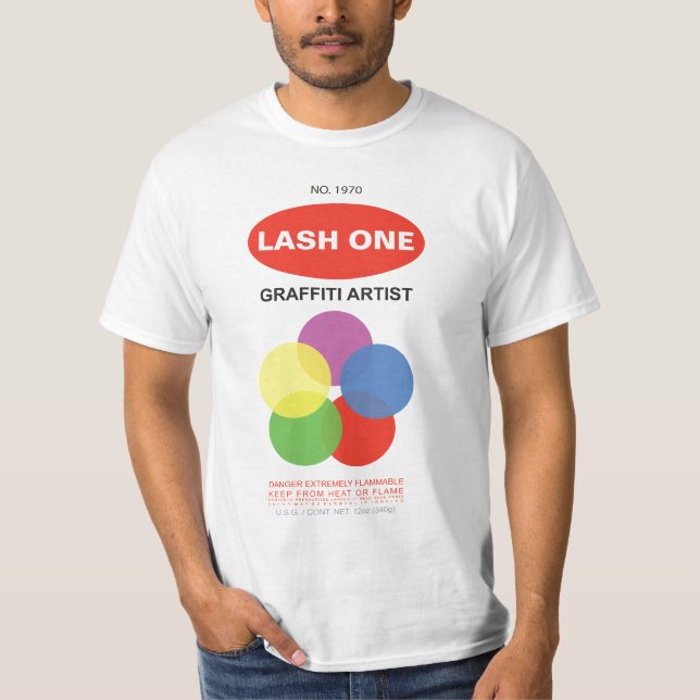 Camiseta La pintura de aerosol puede camisa. (Anverso)