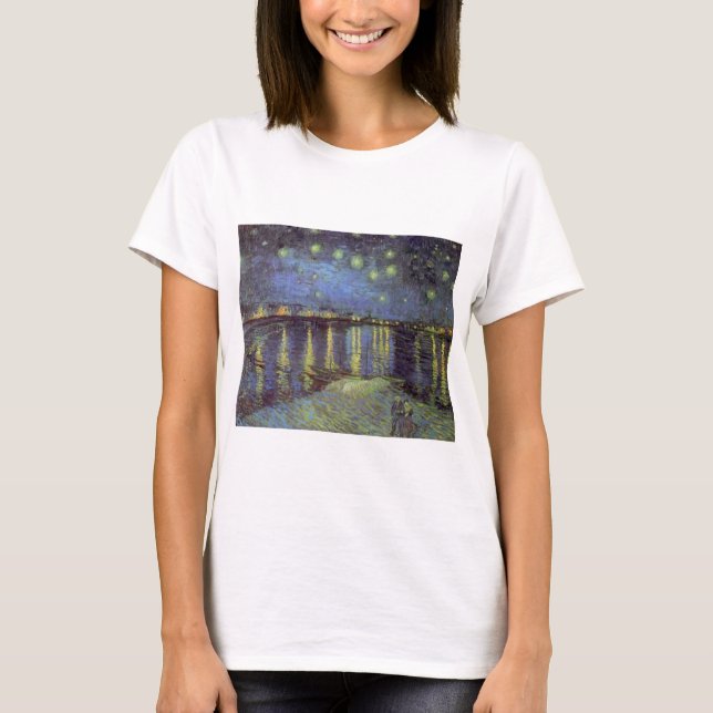 Camiseta La pintura nocturna estelar de Van Gogh (Anverso)