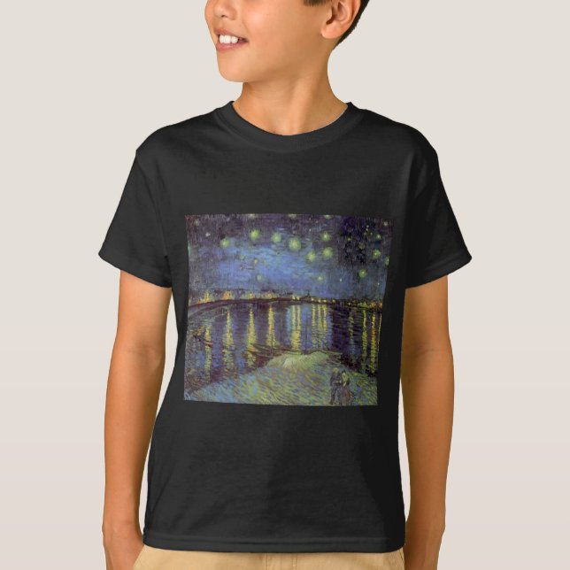 Camiseta La pintura nocturna estelar de Van Gogh (Anverso)