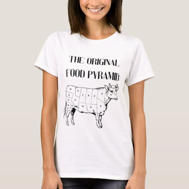 Camiseta La pirámide de la comida original (Anverso)
