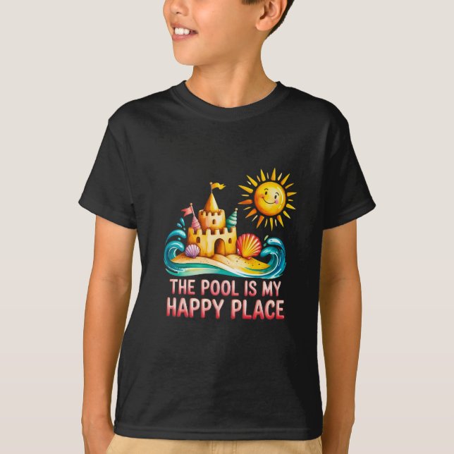 Camiseta La piscina es mi lugar feliz. El amante de la pisc (Anverso)