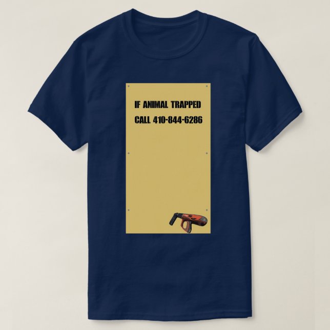 Camiseta La pistola de clavos de alambre (Diseño del anverso)