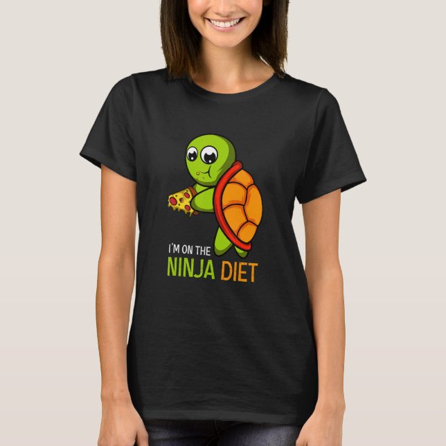 Camiseta La pizza de la dieta Ninja (Anverso)