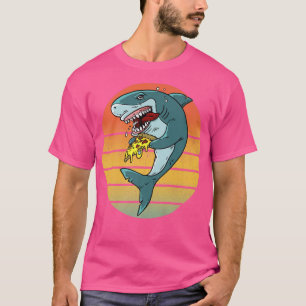 Camiseta La pizza de tiburón retro vintage ama a los tiburo