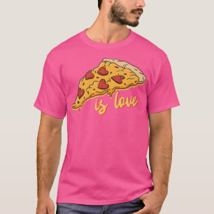 Camiseta La pizza es amor comiendo pizza 