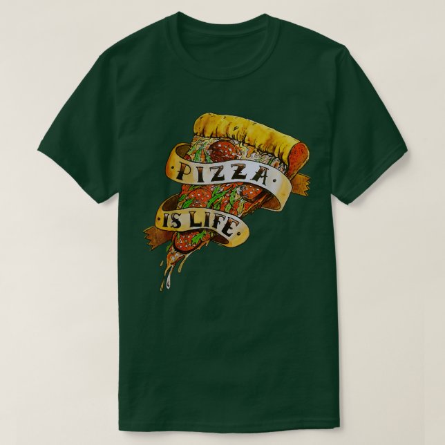 Camiseta La Pizza Es La Vida 17413368 (Diseño del anverso)