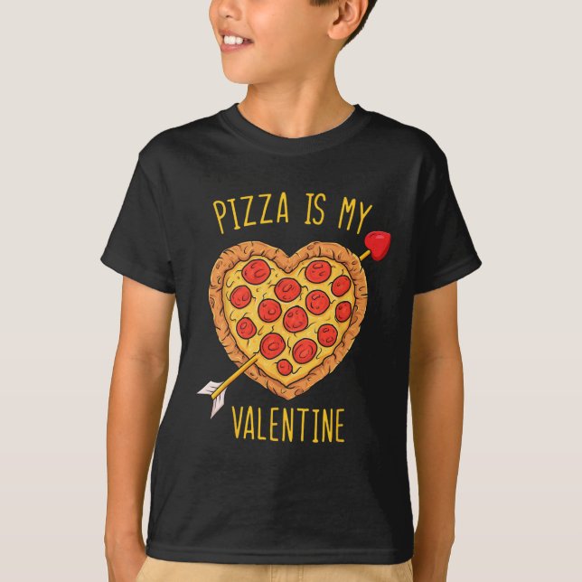 Camiseta La pizza es mi Chica Día de San Valentín de Valent (Anverso)