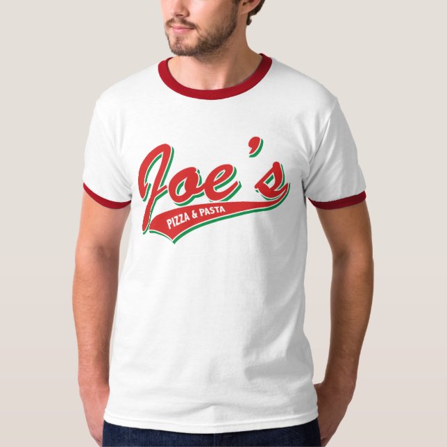 Camiseta La pizza y las pastas de Joe (Anverso)
