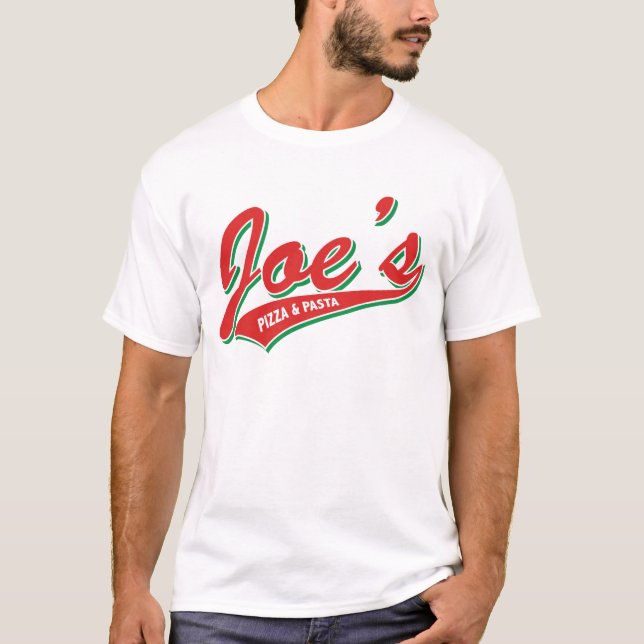 Camiseta La pizza y las pastas de Joe (Anverso)