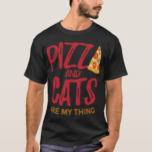 Camiseta La pizza y los gatos son lo mío