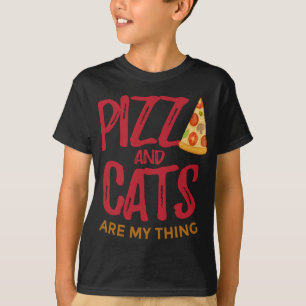 Camiseta La pizza y los gatos son lo mío