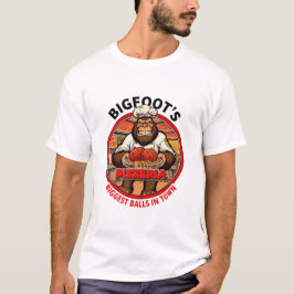 Camiseta La Pizzería de Bigfoot: Las Bolas Más Grandes de l
