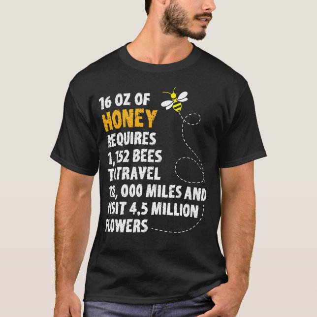 Camiseta La planta de las estadísticas de la miel de la (Anverso)