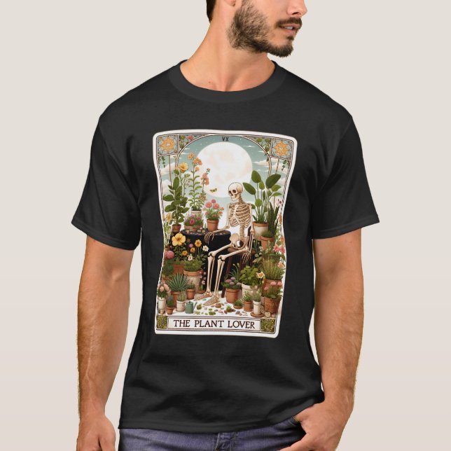 Camiseta La planta Lover Tarot Card Skeleton Gardening (Anverso)