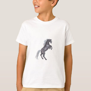 Camiseta La plata Dapple gris equino del potro negro del