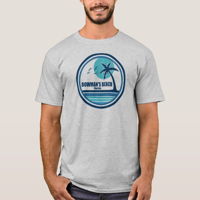 Camiseta La playa Bowman de las aves palmeras de Florida (Anverso)