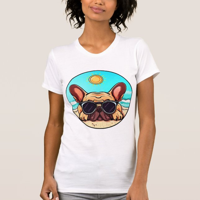 Camiseta La playa de Frenchie (Anverso)