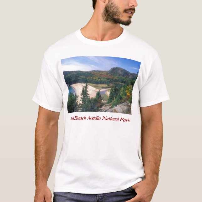 Camiseta La playa de la arena del Acadia pasa por alto (Anverso)