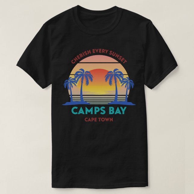Camiseta La Playa De Retro Camps Bay Aprecia Cada Atardecer (Diseño del anverso)