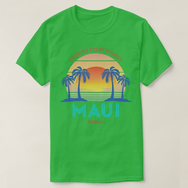 Camiseta La Playa De Retro Maui Aprecia Cada Atardecer (Diseño del anverso)