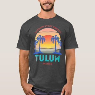 Camiseta La Playa De Retro Tulum Aprecia Cada Atardecer
