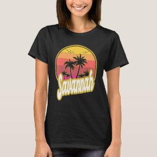Camiseta La playa de Savannah Georgia retropuesta