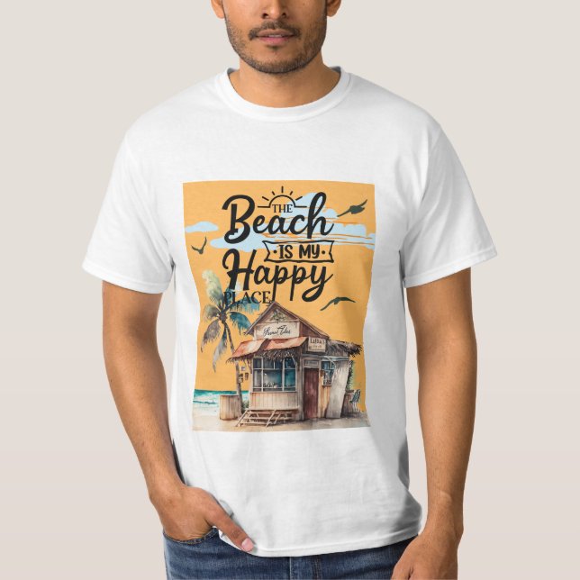 Camiseta La playa es mi lugar feliz verano (Anverso)